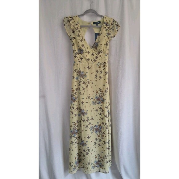 ModCloth You're Flowing Places Maxi Dress $129 Yellow Floral Lined Size 0 NWT - Picture 3 of 12